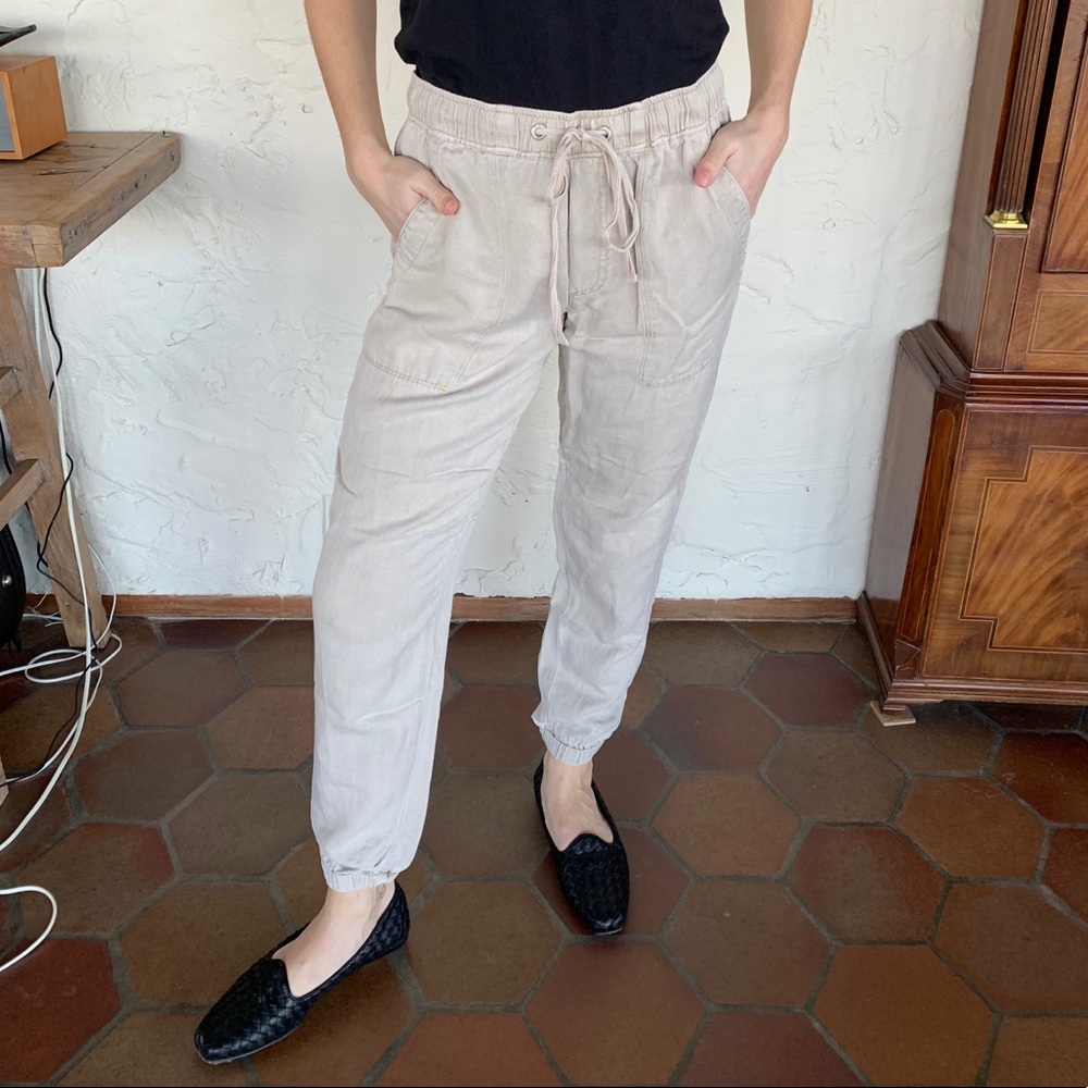 SANCTUARY khaki harem tencel and linen pant
